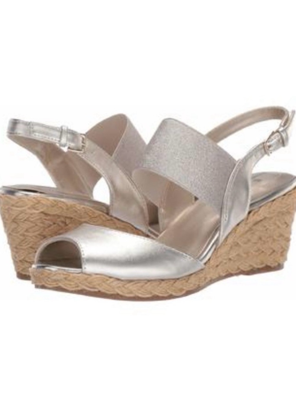 Bandolino Gold Metallic Espadrille Wedge Sandals